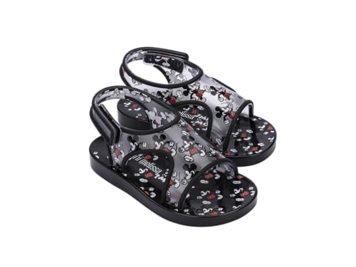 melissa Mini Acqua+Mickey Mouse Bb Flache Sandale, Schwarz, 30 EU von Melissa