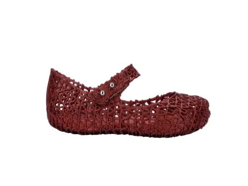 melissa Mini Campana Papel BB Flache Sandale, Rot mit Pailletten, 24 EU von Melissa