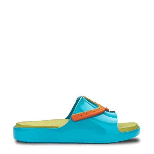 melissa Mini Cloud Slide + Fertigung INF 54164 blau/grün, Zubehör 28/29 EUR, blau, 28/28.5 EU von Melissa