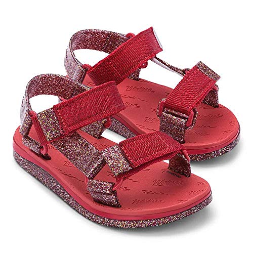 Melissa Mini Papete + Rider I Inf Flache Sandale, rot, 31 EU von Melissa