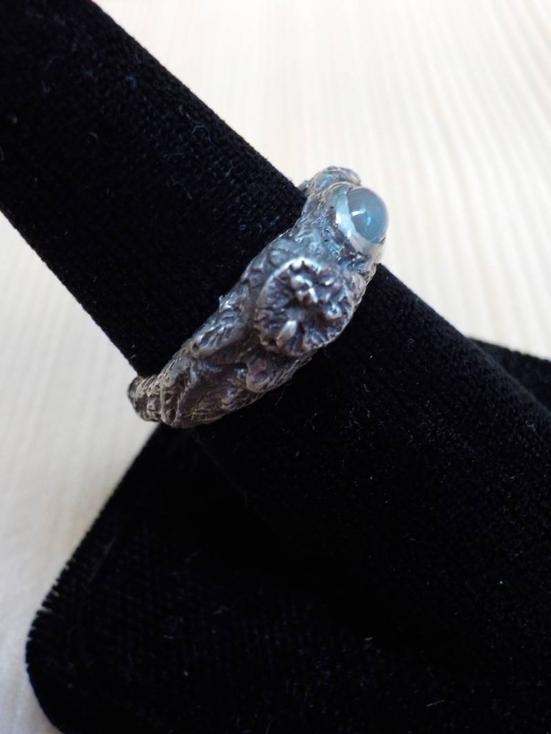 Mondstein Und Silber Eule Ring von MelissaToade