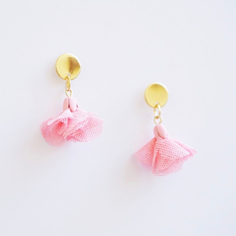 Tütü Ohrringe | 16K Gold Rosa Tüll Geschenke Für Sie Valentinstag Geschenk Tütü Ohrringe | 16K Gold Rosa Tüll Geschenke Für Sie Valentinstag Geschenk von Melissavelia