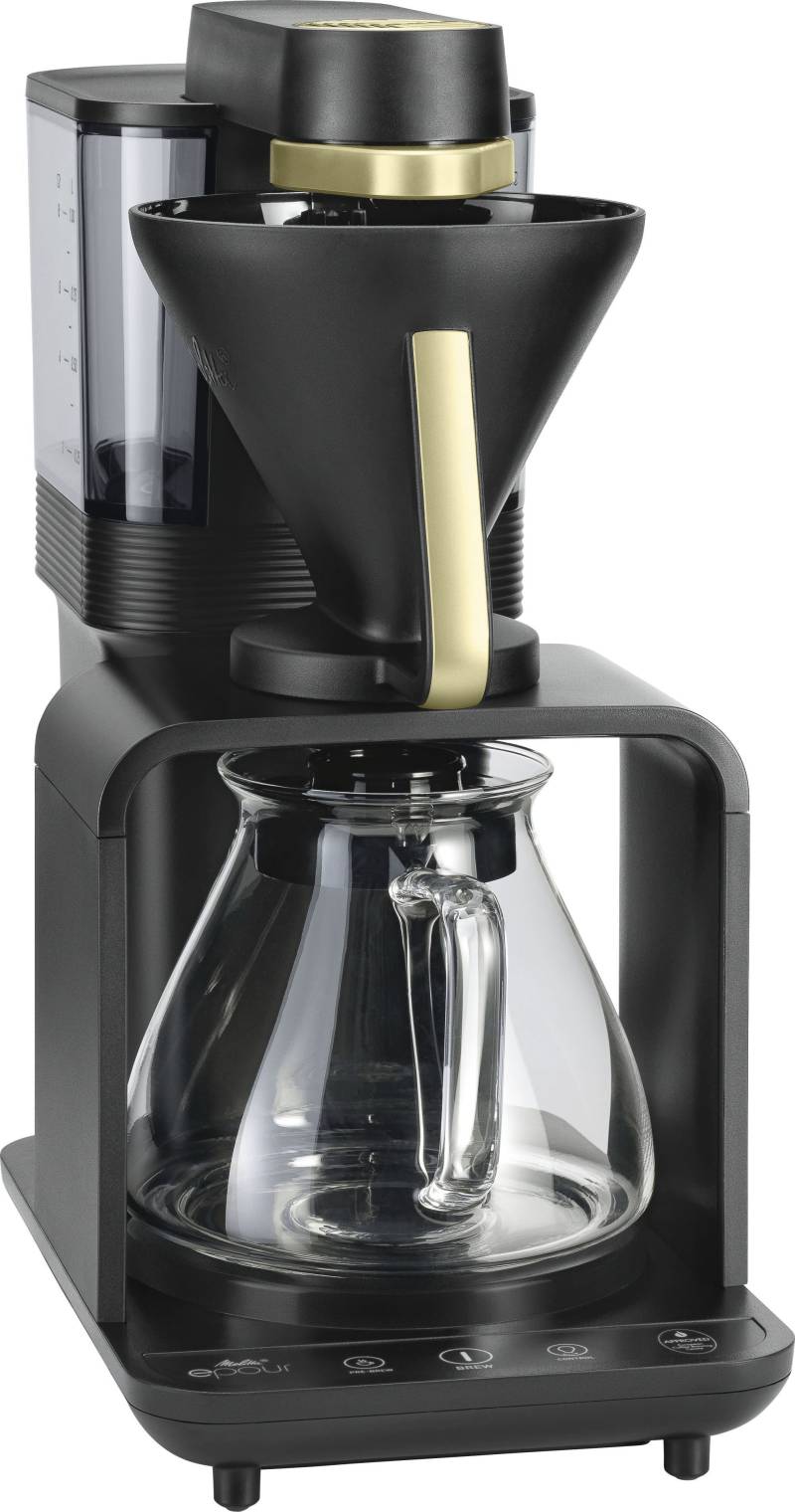 Melitta Filterkaffeemaschine "epour 1024-11 Schwarz/Silber" 1 l Kaffeekanne Papierfilter 1x4 von Melitta