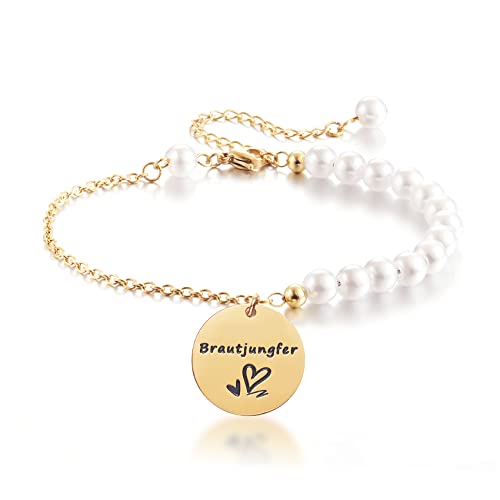 Melix Home Brautjungfer Geschenke Perlen Armbänder Hochzeit Geschenk für Trauzeugin Schmuck Armband Melix Home Brautjungfer Geschenke Perlen Armbänder Hochzeit Geschenk für Trauzeugin Schmuck Armband von Melix Home