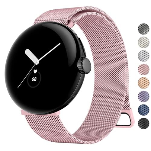 Meliya Armband für Google Pixel Watch 2 / Pixel Watch für Damen und Herren, verstellbares magnetisches Metall-Ersatzband aus Edelstahl für Google Pixel Watch 2 2023 / Pixel Watch 2022 (Rose Pink) von Meliya