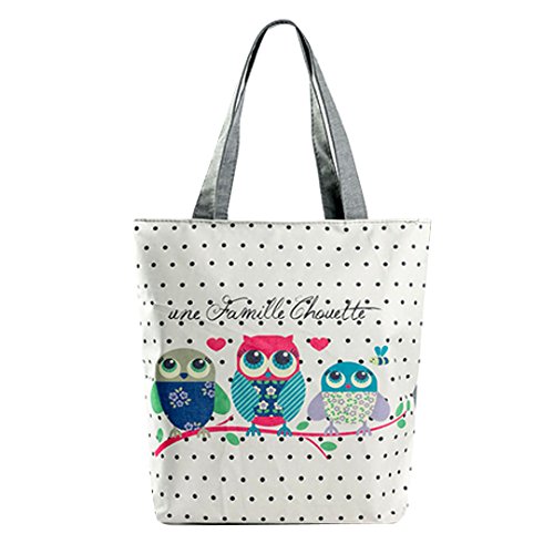 Meliya Canvas Umhängetasche, Cartoon Owl Elephant Print Shoulder Bag Holiday Shopping Bag, - Farbe 6 - Größe: Einheitsgröße von Meliya