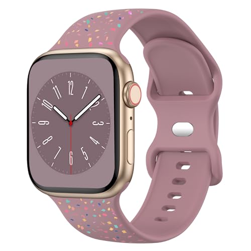 Meliya für Apple Watch 9 Armband 41mm Damen Herren, Buntes Silikon Ersatzarmbänder Kompatibel mit iWatch Series 10 9 8 7 6 5 4 3 2 1 SE Uhrenarmband 40mm 38mm 42mm 44mm 45mm 46mm 49mm von Meliya