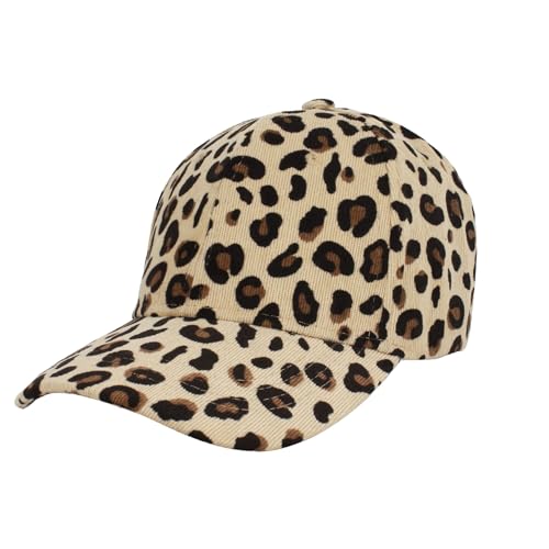 Meliyya Cord Baseball Cap Leopardenmuster Baseballkappe Schildkappe Herren Damen Einheitsgröße Verstellbar, Beige von Meliyya
