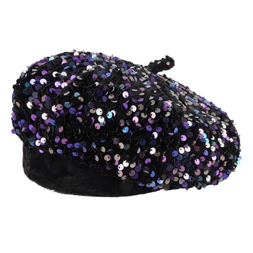 Meliyya Damen Barett Mütze Pailletten Besetzte Baskenmütze Französischer Stil Einfarbig Retro Maler Kappe, Dunkelgrün Meliyya Damen Barett Mütze Pailletten Besetzte Baskenmütze Französischer Stil Einfarbig Retro Maler Kappe, Dunkelgrün von Meliyya