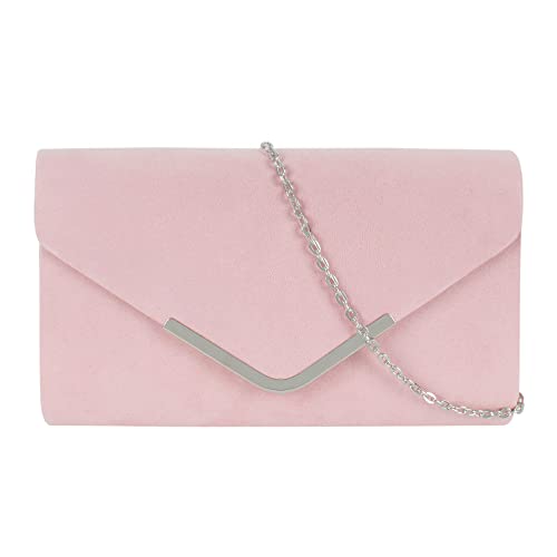 Meliyya Damen Samt Clutch Bag Abendtasche Unterarmtasche Hochzeit Tasche Elegante Umschlag Crossbody Schultertasche kleine Umhängetasche (Rosa) von Meliyya