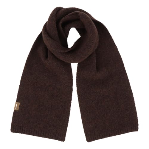 Meliyya Kinder Winter Strickschal 6% Wolle Mädchen Jungen Einfarbiger Halstuch 130 * 16cm Langer Schal, Kaffeebraun von Meliyya