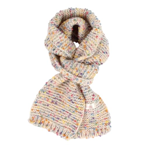 Meliyya Kinder Winter Strickschal Regenbogenfarben Halstuch Mädchen Jungen 120 * 13cm Langer Schal, Regenbogenfarben Beige von Meliyya