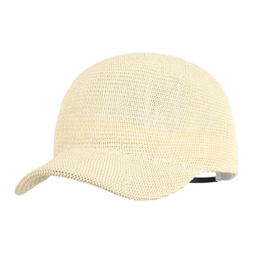 Meliyya Unisex Baseball Cap Papierstroh Herren Damen Baseballkappe Sommer Schirmmütze Schildkappe Verstellbar, Beige von Meliyya