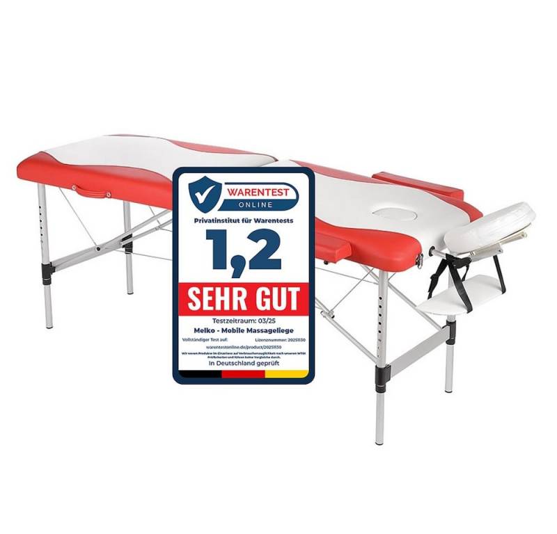 Melko Massageliege Massageliege Massagebank Massagetisch inkl. Tasche 2 Zonen Therapie (Stück), Abnehmbare Elemente von Melko
