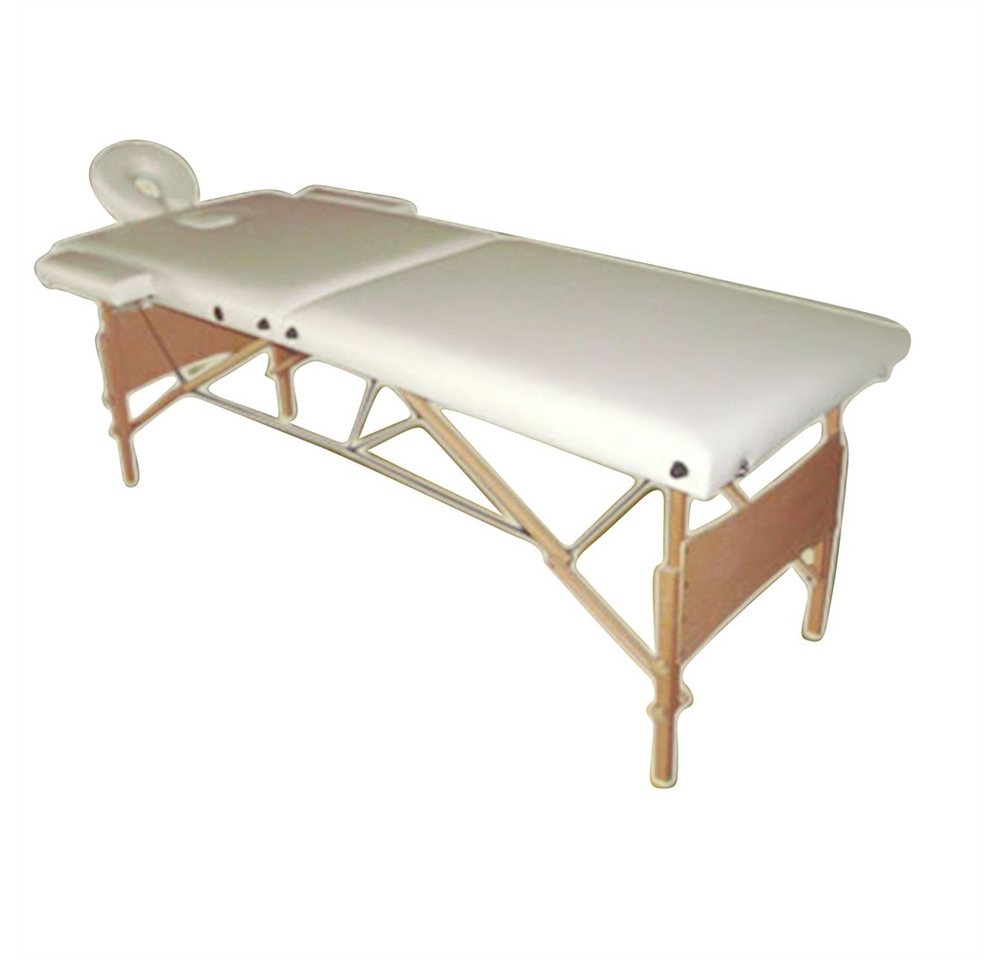 Melko Massageliege Mobile Massageliege Massagebank 2 Zonen Ergonomische inkl. Tasche Kopfstütze Weiß Rot Beige Kosmetikliege Tragbar Holzfüßen Höhenverstellbaren Massagebett (Stück), flexibel Einstellbar von Melko