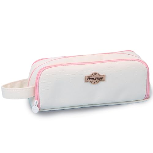 Melldrry Federmäppchen mit grossem Fassungsvermögen, Mäppchen Mädchen Teenager, Stiftebeutel für Studentin Erwachsener, Federtaschen Groß für Schule & Büro Weiß von Melldrry