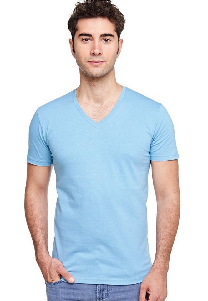 Mellice T-Shirt Herren Kurzarm V-Neck T-Shirt Baumwolle von Mellice