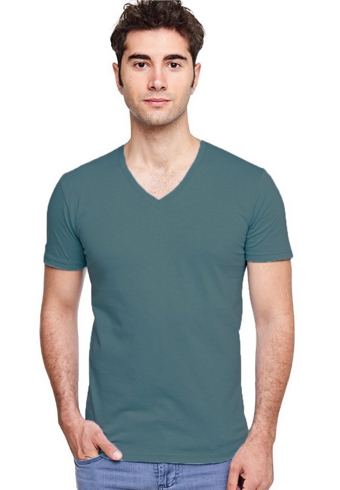 Mellice T-Shirt Herren Kurzarm V-Neck T-Shirt Baumwolle von Mellice