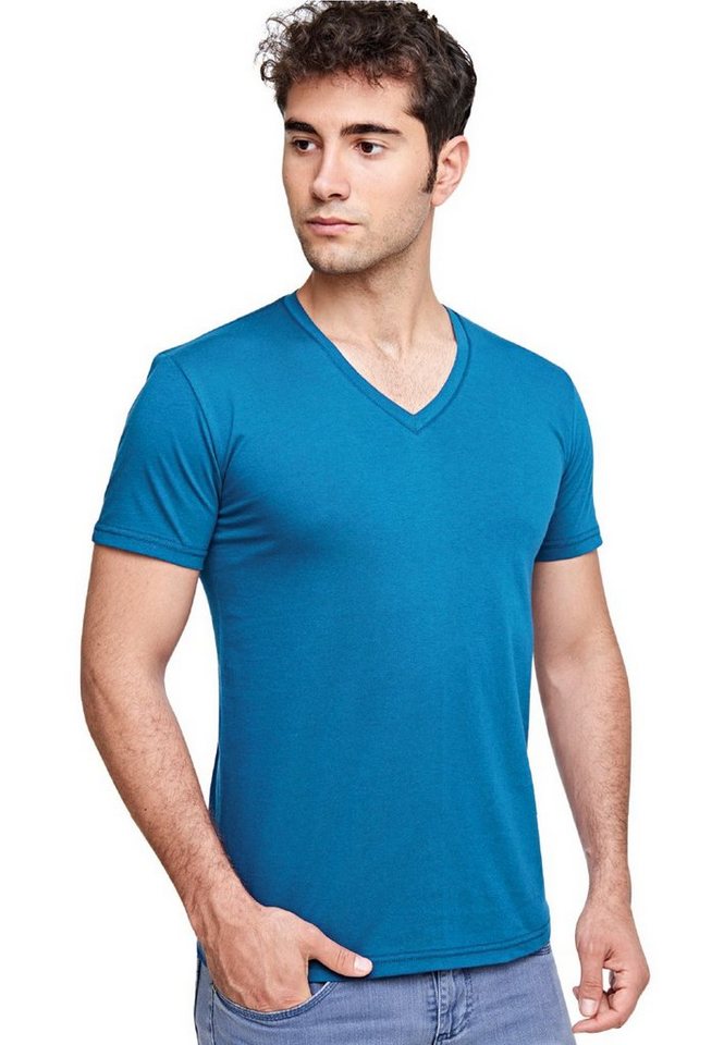 Mellice T-Shirt Herren Kurzarm V-Neck T-Shirt Baumwolle von Mellice