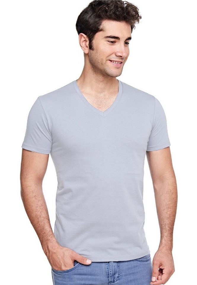 Mellice T-Shirt Herren Kurzarm V-Neck T-Shirt Baumwolle von Mellice