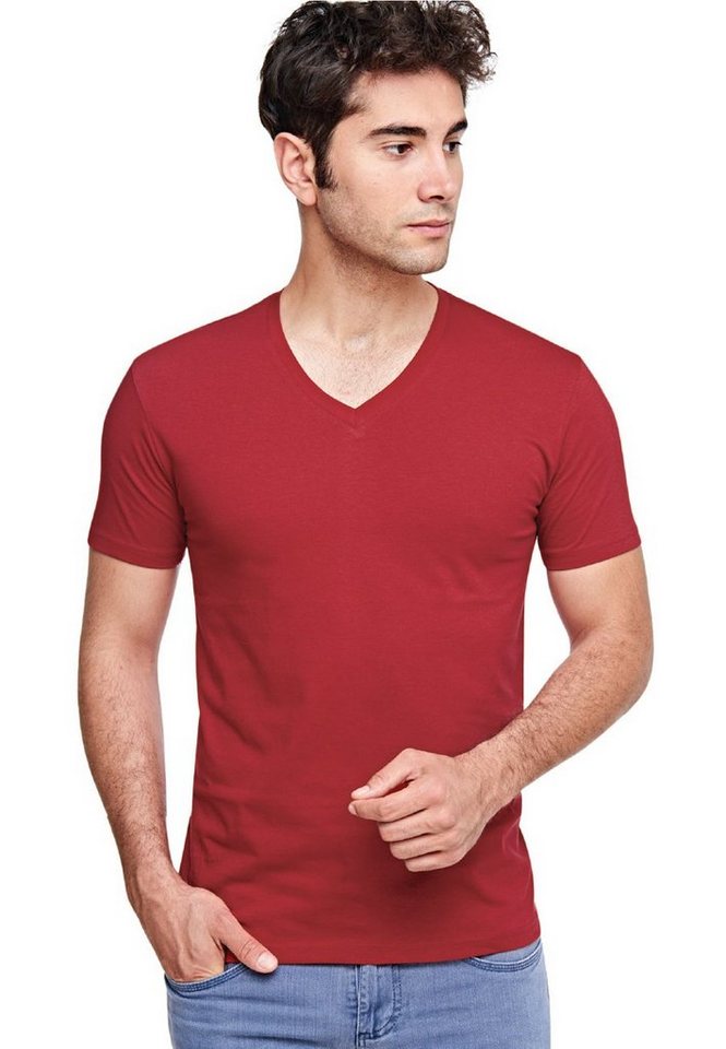 Mellice T-Shirt Herren Kurzarm V-Neck T-Shirt Baumwolle von Mellice