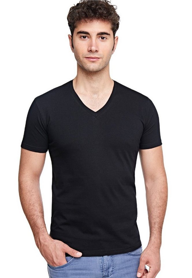 Mellice T-Shirt Herren Kurzarm V-Neck T-Shirt Baumwolle von Mellice