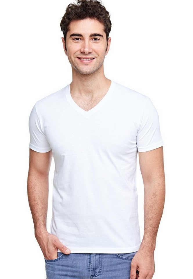 Mellice T-Shirt Herren Kurzarm V-Neck T-Shirt Baumwolle von Mellice