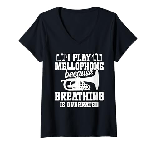 Damen Mellophone Player Band Mitglied überbewertet Mellophonist T-Shirt mit V-Ausschnitt Damen Mellophone Player Band Mitglied überbewertet Mellophonist T-Shirt mit V-Ausschnitt von Mellophone Clothing For Marching Band Member