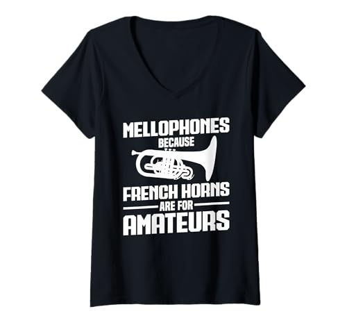Damen Mellophonspieler Marschband Amateure Mellophonist T-Shirt mit V-Ausschnitt Damen Mellophonspieler Marschband Amateure Mellophonist T-Shirt mit V-Ausschnitt von Mellophone Clothing For Marching Band Member