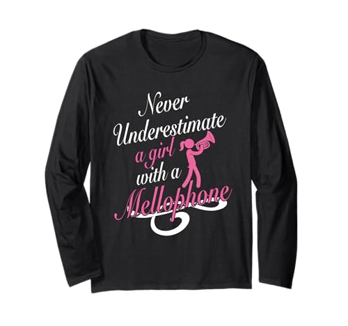 Mellophonist, Mitglied der Blaskapelle, Mädchen mit Mellophon Langarmshirt Mellophonist, Mitglied der Blaskapelle, Mädchen mit Mellophon Langarmshirt von Mellophone Clothing For Marching Band Member