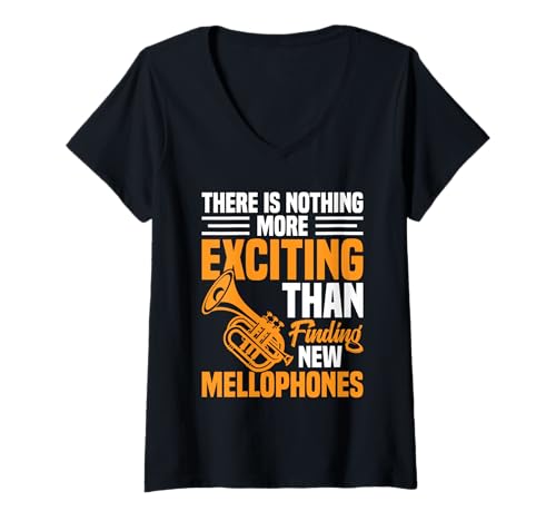 Damen Bandmitglied Blechbläser Exciting Mellophone T-Shirt mit V-Ausschnitt Damen Bandmitglied Blechbläser Exciting Mellophone T-Shirt mit V-Ausschnitt von Mellophone Graphic For Mellophonist & Band Member