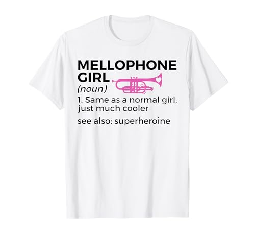 Mellophone Girl Definition Superheldin Marching Band T-Shirt von Mellophone Marching Band Apparel