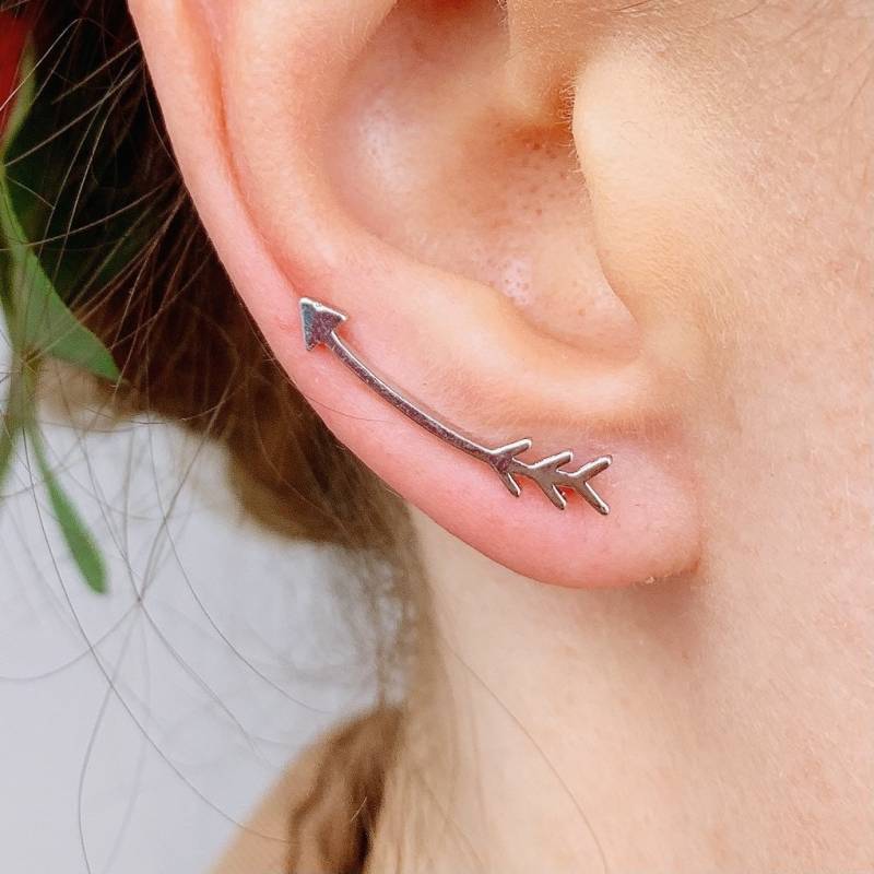 Pfeil Geschwungene Ohrringe, Ear Cuff Reine Silber von MellowMee