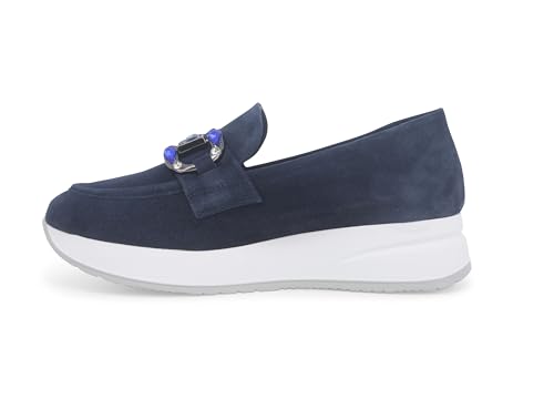 Melluso Damen-Mokassin-Sneaker aus blauem Wildleder r20084 38.5 von Melluso