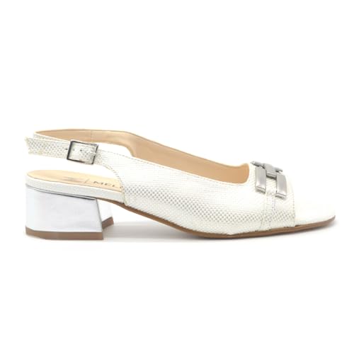 Melluso Damen-Sandalen aus geflochtenem Stoff, Weiß, 39 EU Melluso Damen-Sandalen aus geflochtenem Stoff, Weiß, 39 EU von Melluso