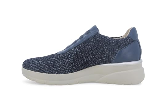 Melluso Damen-Sneaker aus blauem Stoff k55431 38 von Melluso