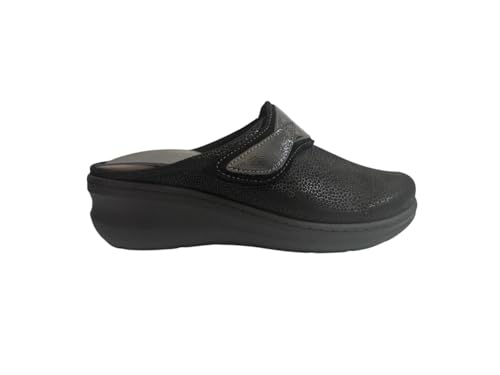 Melluso Hausschuhe mit elastischem Obermaterial für Damen, PD909, Schwarz , 38 EU von Melluso