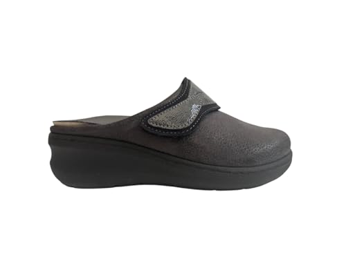 Melluso Hausschuhe mit elastischem Obermaterial für Damen, PD909, anthrazit, 40 EU von Melluso