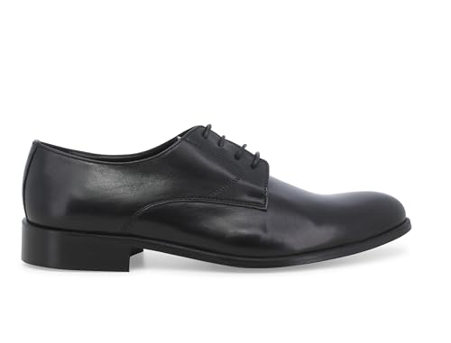 Melluso Klassischer Schnürschuh für Herren aus schwarzem Leder u0721z 45 von Melluso