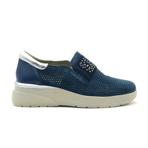 Melluso Walk Slip on Damen Nubuk, blau, 37 EU Melluso Walk Slip on Damen Nubuk, blau, 37 EU von Melluso