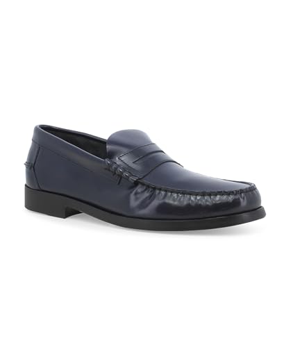Melluso Walk U18209 Blaue Herrenschuhe Mokassin College Slipper Leder 42 von Melluso