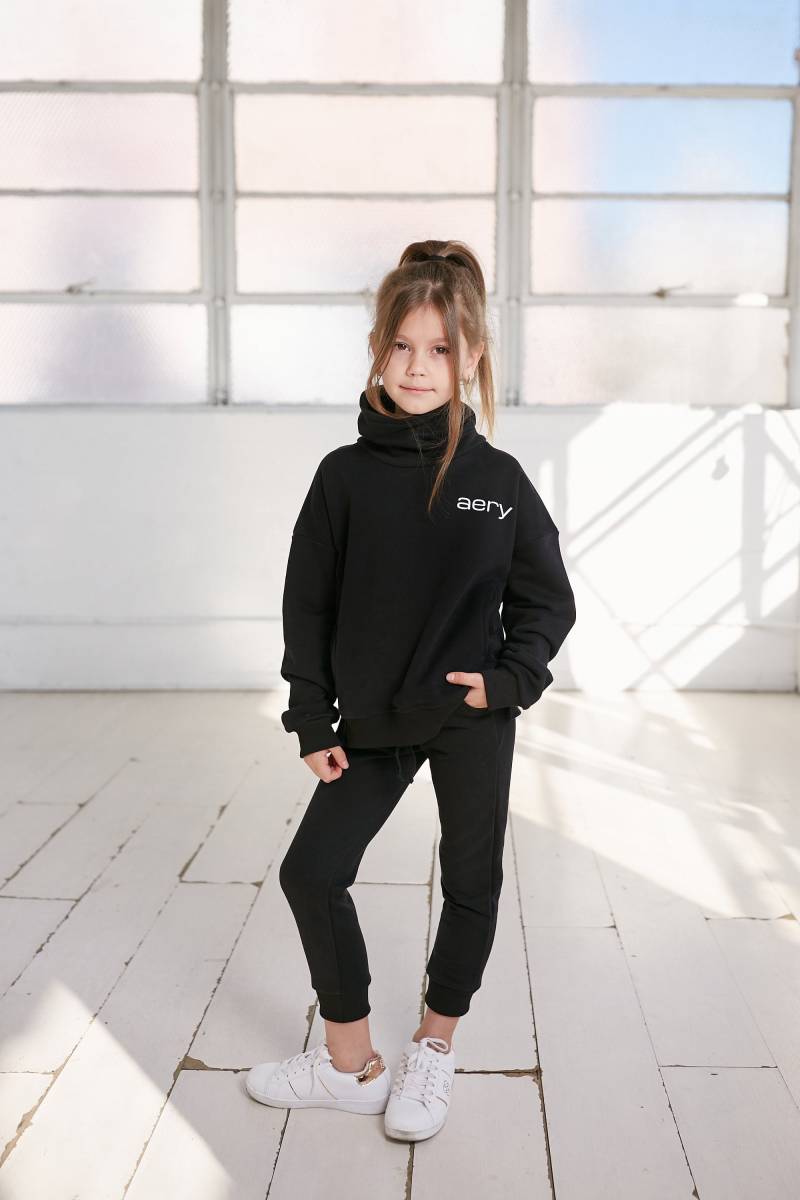 Unisex Sweathose Set Mädchen Zipper Pullover Hose Schwarz Baumwolle Jogger Kinder Jungen Truck Suite von Melmikids