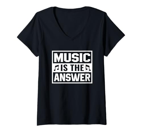 Damen Music is The Answer Inspirierendes Musikdesign T-Shirt mit V-Ausschnitt Damen Music is The Answer Inspirierendes Musikdesign T-Shirt mit V-Ausschnitt von Melody and Rhythm