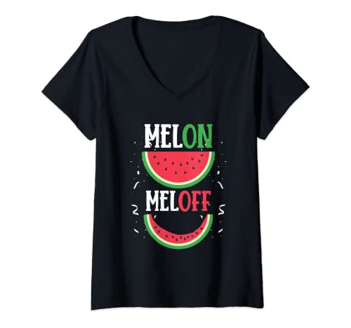 Damen Wassermelone Melonen Kostüm Lustig Melone T-Shirt mit V-Ausschnitt Damen Wassermelone Melonen Kostüm Lustig Melone T-Shirt mit V-Ausschnitt von Melon Meloff