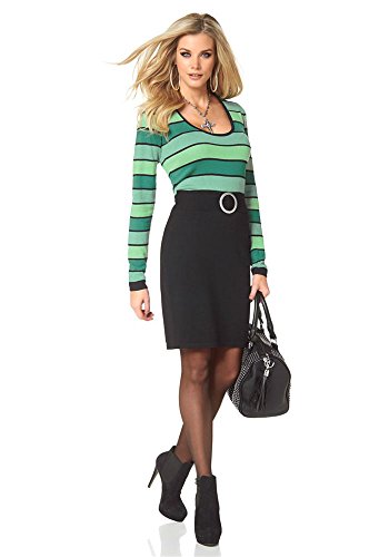 Melrose Damen-Kleid Strickkleid mit Gürtel Mehrfarbig Größe 34 von Melrose