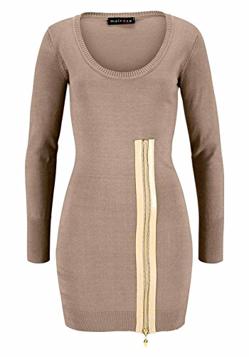 Strickkleid m. Reißverschluß, beige von Melrose Groesse 36 von Melrose