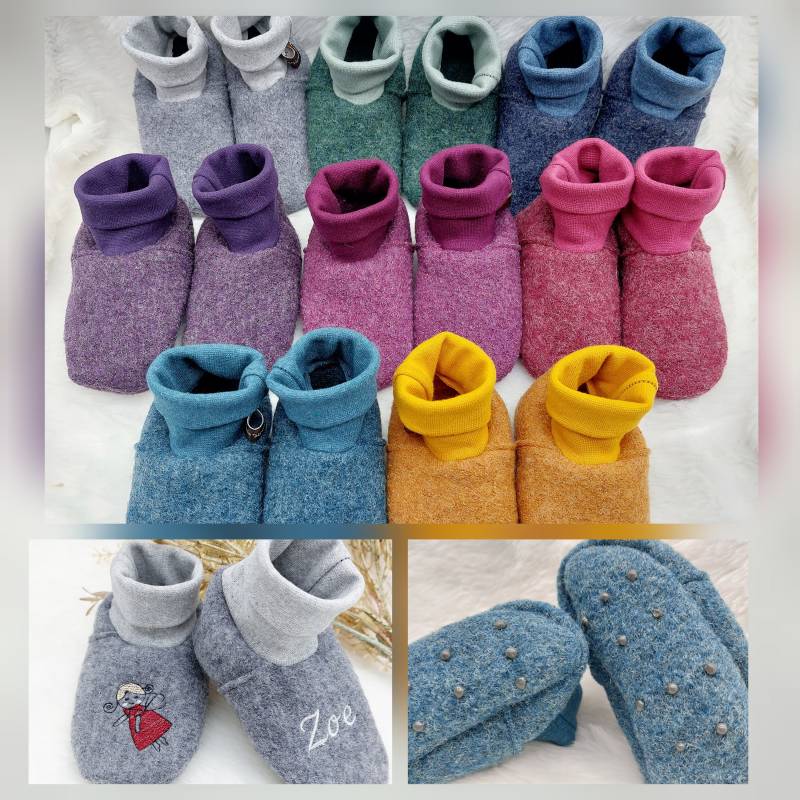 Walkschuhe/Walkpuschen Für Babys Und Kinder Personalisierung Möglich Mit Name Bild 100% Schurwolle Babyschuhe von MelsKreativWelt