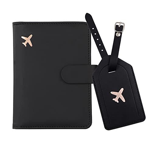 Melsbrinna Reisepasshalter, Reisepasshalter, Kartenfächer, niedliche Reisepasshülle für Damen/Herren, wasserdichte RFID-blockierende Reisebrieftasche, GP-Black von Melsbrinna