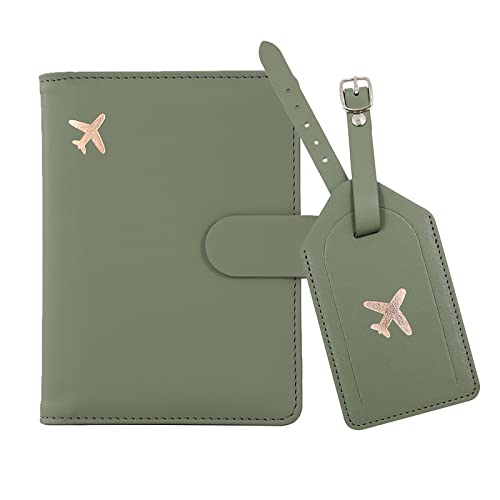 Melsbrinna Reisepasshalter, Reisepasshalter, Kartenfächer, niedliche Reisepasshülle für Damen/Herren, wasserdichte RFID-blockierende Reisebrieftasche, GP-Moss Green von Melsbrinna