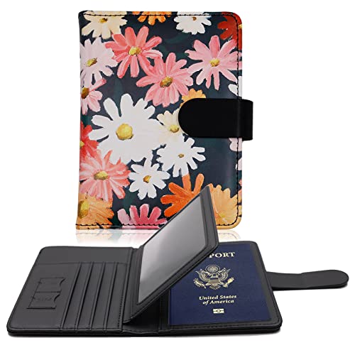 Melsbrinna Reisepasshülle, Reisepasshülle, Kartenfächer, niedliche Reisepasshülle für Damen/Herren, wasserdichte RFID-blockierende Reisebrieftasche, blossom von Melsbrinna